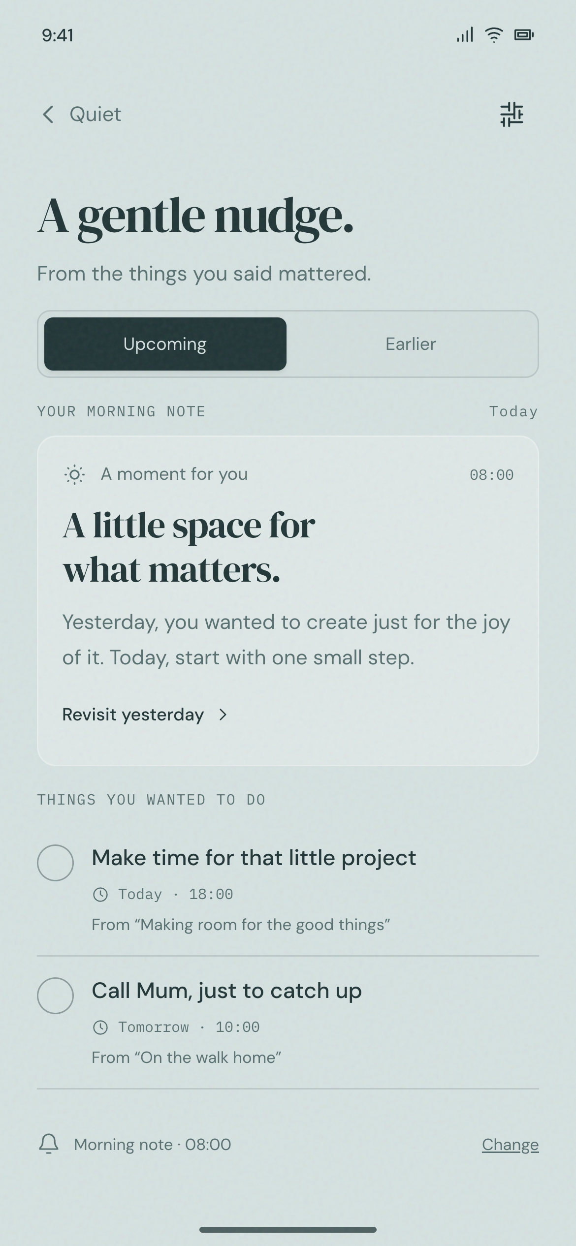 Notifications and reminders